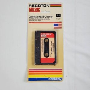Vintage Recoton Cassette Head Cleaner 71TC Sealed NOS Non-Abrasive Tape Player U